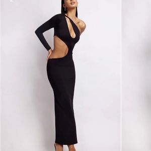 Meshki Joyce One Shoulder Cut Out Maxi Dress - Black